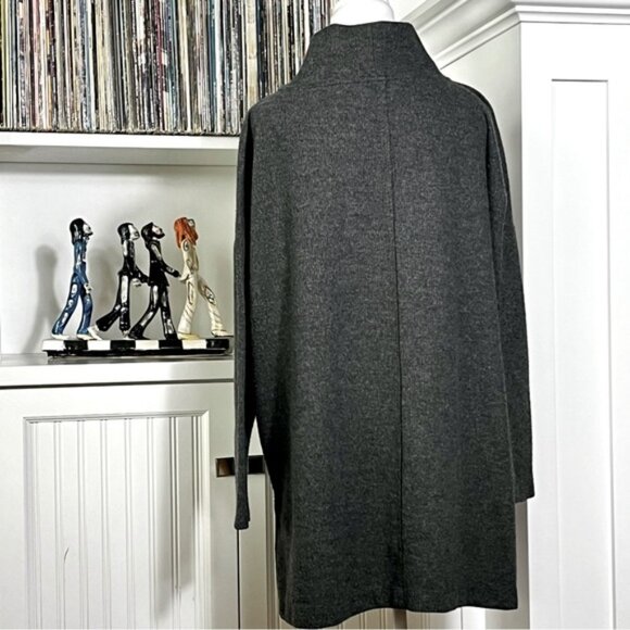 ANTHROPOLOGY Theresa Oversized Tunic Sweater Carbon Gray Sz XL Minimalist - Picture 5 of 7